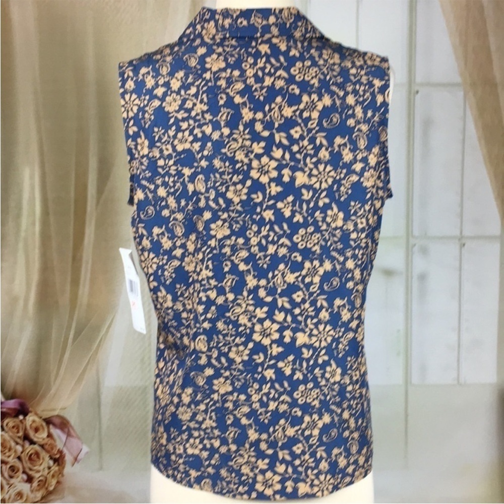 🆕 VILLAGER Blue Floral
Sleeveless Blouse L P - Picture 4 of 6